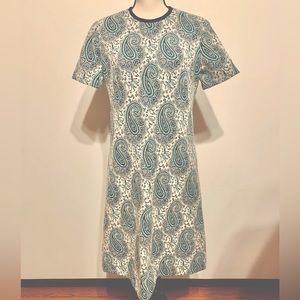 Vintage Handmade A-line Paisley Short Sleeve Dress With Matching Jacket